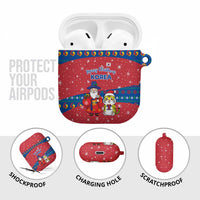 Korea Christmas AirPods Case with Santa in Hanbok Tiger Character and Traditional Mask Pattern Design - Wonder Print Shop