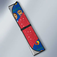 Korea Christmas Auto Sun Shade with Santa in Hanbok Tiger Character and Traditional Mask Pattern Design - Wonder Print Shop