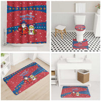 Korea Christmas Bathroom Set with Santa in Hanbok Tiger Character and Traditional Mask Pattern Design - Wonder Print Shop
