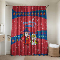 Korea Christmas Bathroom Set with Santa in Hanbok Tiger Character and Traditional Mask Pattern Design - Wonder Print Shop