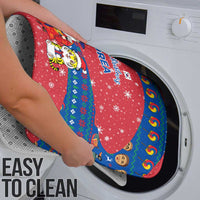 Korea Christmas Bathroom Set with Santa in Hanbok Tiger Character and Traditional Mask Pattern Design - Wonder Print Shop