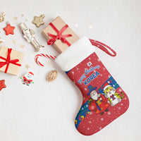 Korea Christmas Stocking with Santa in Hanbok Tiger Character and Traditional Mask Pattern Design - Wonder Print Shop