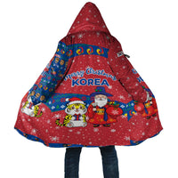 Korea Christmas Cloak with Santa in Hanbok Tiger Character and Traditional Mask Pattern Design - Wonder Print Shop