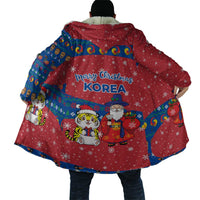 Korea Christmas Cloak with Santa in Hanbok Tiger Character and Traditional Mask Pattern Design - Wonder Print Shop
