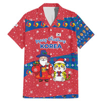 Korea Christmas Family Matching Mermaid Dress and Hawaiian Shirt with Santa in Hanbok Tiger Character and Traditional Mask Pattern Design - Wonder Print Shop