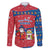 Korea Christmas Family Matching Off The Shoulder Long Sleeve Dress and Hawaiian Shirt with Santa in Hanbok Tiger Character and Traditional Mask Pattern Design - Wonder Print Shop