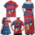 Korea Christmas Family Matching Off Shoulder Maxi Dress and Hawaiian Shirt with Santa in Hanbok Tiger Character and Traditional Mask Pattern Design - Wonder Print Shop