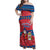 Korea Christmas Family Matching Off Shoulder Maxi Dress and Hawaiian Shirt with Santa in Hanbok Tiger Character and Traditional Mask Pattern Design - Wonder Print Shop