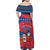 Korea Christmas Family Matching Off Shoulder Maxi Dress and Hawaiian Shirt with Santa in Hanbok Tiger Character and Traditional Mask Pattern Design - Wonder Print Shop