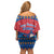Korea Christmas Family Matching Off Shoulder Short Dress and Hawaiian Shirt with Santa in Hanbok Tiger Character and Traditional Mask Pattern Design - Wonder Print Shop