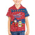 Korea Christmas Family Matching Off Shoulder Short Dress and Hawaiian Shirt with Santa in Hanbok Tiger Character and Traditional Mask Pattern Design - Wonder Print Shop