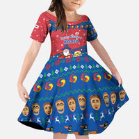 Korea Christmas Family Matching Puletasi and Hawaiian Shirt with Santa in Hanbok Tiger Character and Traditional Mask Pattern Design - Wonder Print Shop