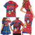 Korea Christmas Family Matching Short Sleeve Bodycon Dress and Hawaiian Shirt with Santa in Hanbok Tiger Character and Traditional Mask Pattern Design - Wonder Print Shop