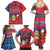 Korea Christmas Family Matching Summer Maxi Dress and Hawaiian Shirt with Santa in Hanbok Tiger Character and Traditional Mask Pattern Design - Wonder Print Shop