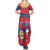 Korea Christmas Family Matching Summer Maxi Dress and Hawaiian Shirt with Santa in Hanbok Tiger Character and Traditional Mask Pattern Design - Wonder Print Shop