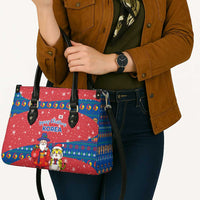 Korea Christmas Leather Bag with Santa in Hanbok Tiger Character and Traditional Mask Pattern Design - Wonder Print Shop