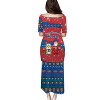 Korea Christmas Puletasi with Santa in Hanbok Tiger Character and Traditional Mask Pattern Design - Wonder Print Shop