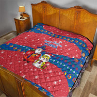Korea Christmas Quilt with Santa in Hanbok Tiger Character and Traditional Mask Pattern Design - Wonder Print Shop
