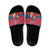 Korea Christmas Slide Sandals with Santa in Hanbok Tiger Character and Traditional Mask Pattern Design - Wonder Print Shop