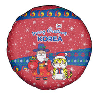 Korea Christmas Spare Tire Cover with Santa in Hanbok Tiger Character and Traditional Mask Pattern Design - Wonder Print Shop