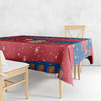 Korea Christmas Tablecloth with Santa in Hanbok Tiger Character and Traditional Mask Pattern Design - Wonder Print Shop