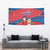 Korea Christmas Tapestry with Santa in Hanbok Tiger Character and Traditional Mask Pattern Design - Wonder Print Shop