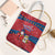 Korea Christmas Tote Bag with Santa in Hanbok Tiger Character and Traditional Mask Pattern Design - Wonder Print Shop