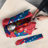Korea Christmas Umbrella with Santa in Hanbok Tiger Character and Traditional Mask Pattern Design - Wonder Print Shop