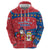 Korea Christmas Zip Hoodie with Santa in Hanbok Tiger Character and Traditional Mask Pattern Design - Wonder Print Shop