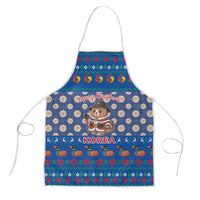Korea Christmas Apron with Bear in Hanbok National Emblem and Traditional Boat Pattern Design - Wonder Print Shop