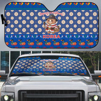 Korea Christmas Auto Sun Shade with Bear in Hanbok National Emblem and Traditional Boat Pattern Design - Wonder Print Shop
