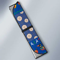 Korea Christmas Auto Sun Shade with Bear in Hanbok National Emblem and Traditional Boat Pattern Design - Wonder Print Shop