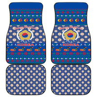 Korea Christmas Car Mats with Bear in Hanbok National Emblem and Traditional Boat Pattern Design - Wonder Print Shop