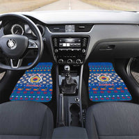 Korea Christmas Car Mats with Bear in Hanbok National Emblem and Traditional Boat Pattern Design - Wonder Print Shop