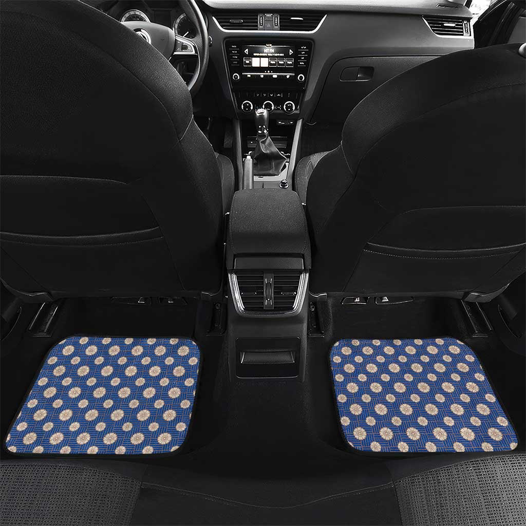 Korea Christmas Car Mats with Bear in Hanbok National Emblem and Traditional Boat Pattern Design - Wonder Print Shop