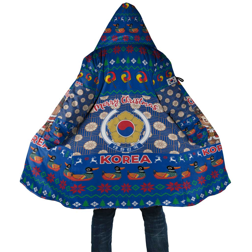 Korea Christmas Cloak with Bear in Hanbok National Emblem and Traditional Boat Pattern Design - Wonder Print Shop