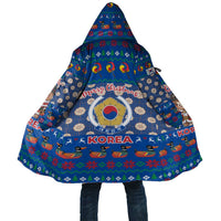Korea Christmas Cloak with Bear in Hanbok National Emblem and Traditional Boat Pattern Design - Wonder Print Shop