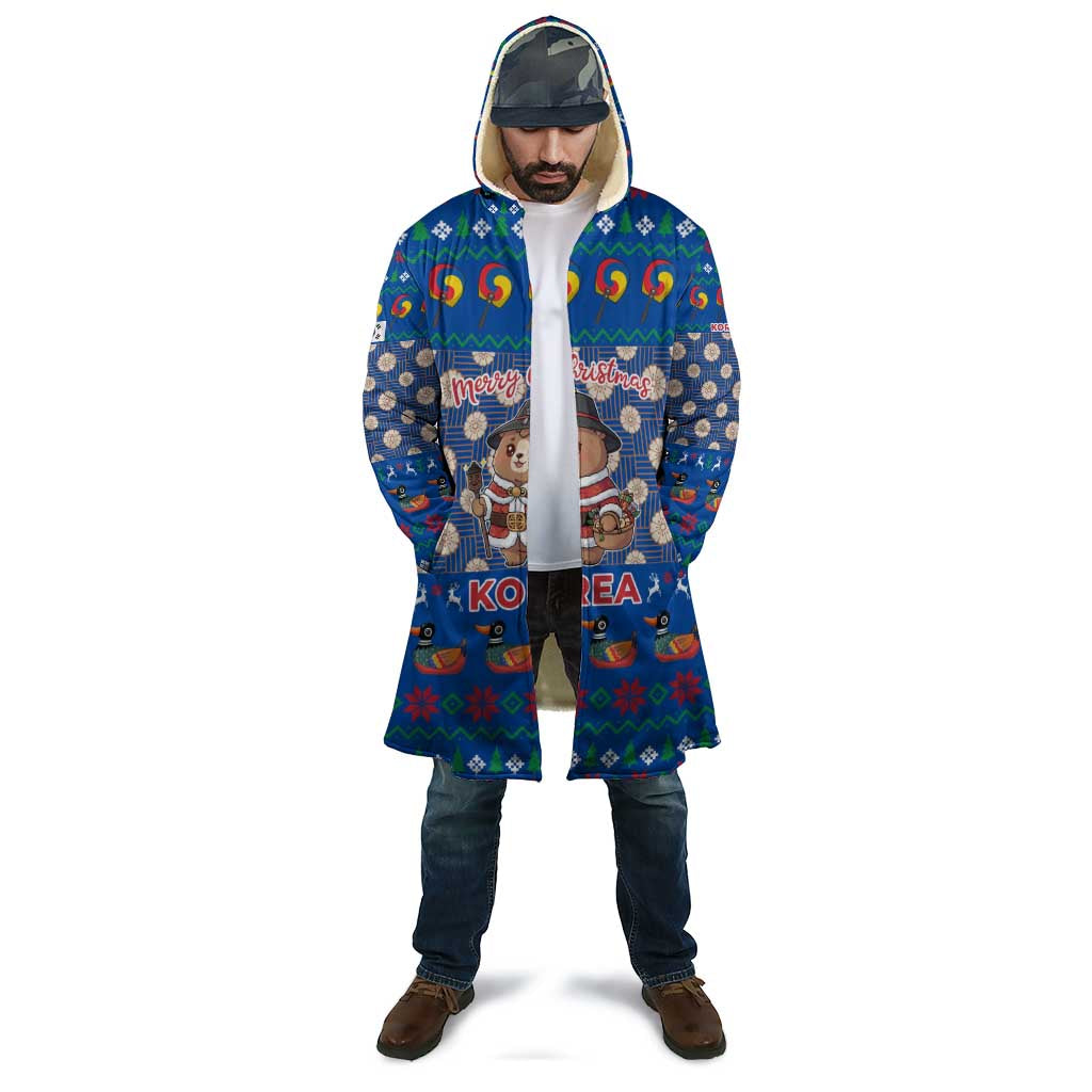 Korea Christmas Cloak with Bear in Hanbok National Emblem and Traditional Boat Pattern Design - Wonder Print Shop
