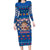 Korea Christmas Family Matching Long Sleeve Bodycon Dress and Hawaiian Shirt with Bear in Hanbok National Emblem and Traditional Boat Pattern Design - Wonder Print Shop