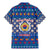 Korea Christmas Family Matching Mermaid Dress and Hawaiian Shirt with Bear in Hanbok National Emblem and Traditional Boat Pattern Design - Wonder Print Shop