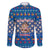 Korea Christmas Family Matching Off The Shoulder Long Sleeve Dress and Hawaiian Shirt with Bear in Hanbok National Emblem and Traditional Boat Pattern Design - Wonder Print Shop