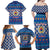 Korea Christmas Family Matching Off Shoulder Maxi Dress and Hawaiian Shirt with Bear in Hanbok National Emblem and Traditional Boat Pattern Design - Wonder Print Shop