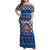 Korea Christmas Family Matching Off Shoulder Maxi Dress and Hawaiian Shirt with Bear in Hanbok National Emblem and Traditional Boat Pattern Design - Wonder Print Shop