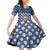 Korea Christmas Family Matching Off Shoulder Short Dress and Hawaiian Shirt with Bear in Hanbok National Emblem and Traditional Boat Pattern Design - Wonder Print Shop