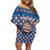 Korea Christmas Family Matching Off Shoulder Short Dress and Hawaiian Shirt with Bear in Hanbok National Emblem and Traditional Boat Pattern Design - Wonder Print Shop