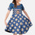 Korea Christmas Family Matching Short Sleeve Bodycon Dress and Hawaiian Shirt with Bear in Hanbok National Emblem and Traditional Boat Pattern Design - Wonder Print Shop
