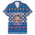 Korea Christmas Family Matching Short Sleeve Bodycon Dress and Hawaiian Shirt with Bear in Hanbok National Emblem and Traditional Boat Pattern Design - Wonder Print Shop