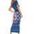 Korea Christmas Family Matching Short Sleeve Bodycon Dress and Hawaiian Shirt with Bear in Hanbok National Emblem and Traditional Boat Pattern Design - Wonder Print Shop