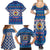 Korea Christmas Family Matching Summer Maxi Dress and Hawaiian Shirt with Bear in Hanbok National Emblem and Traditional Boat Pattern Design - Wonder Print Shop