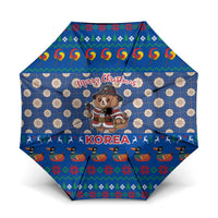 Korea Christmas Umbrella with Bear in Hanbok National Emblem and Traditional Boat Pattern Design - Wonder Print Shop